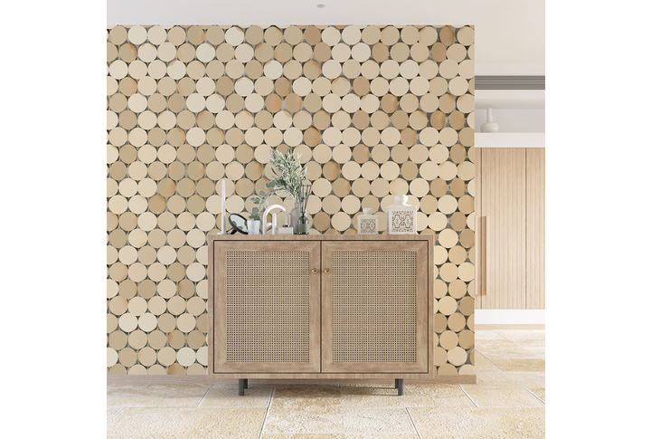 Фотообои «Круги на стене» в интерьере