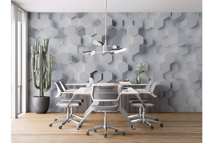 Фотообои «Соты 3D» в интерьере