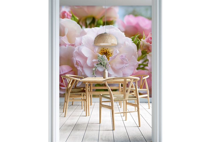 Фотообои «Розы в саду» в интерьере