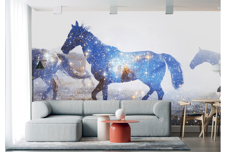 Фотообои «Звездные лошадки» в интерьере