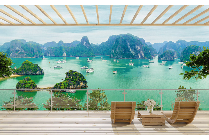 Фотообои «Терраса с видом на озеро»