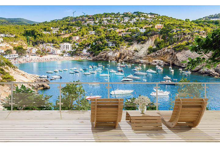 Фотообои «Балкон с видом на морскую бухту»