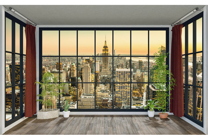 Фотообои «Большое окно на Нью-Йорк»