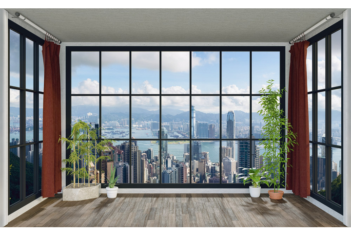 Фотообои «Окно с видом на Гонконг»