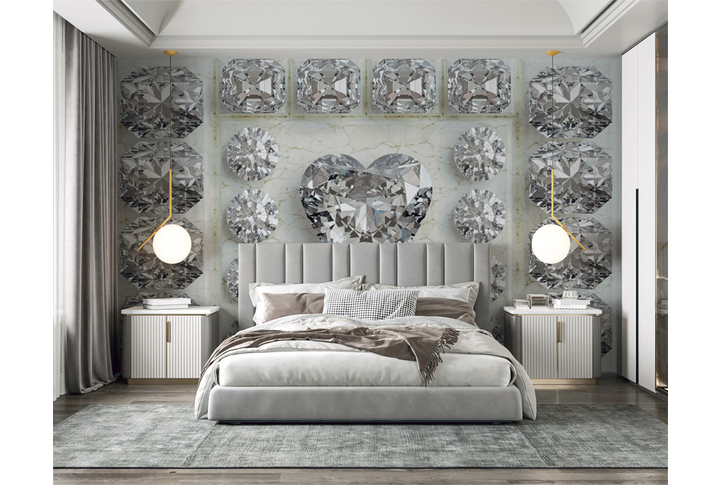 Фотообои «Бриллиантовая роскошь» в интерьере