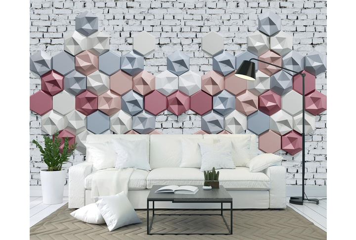 Фотообои «Стереометрия» в интерьере