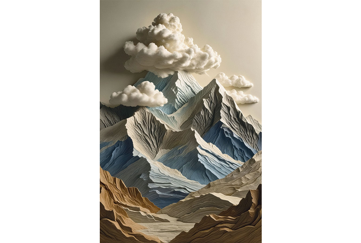 Фотообои «Барельеф Горы и облака»