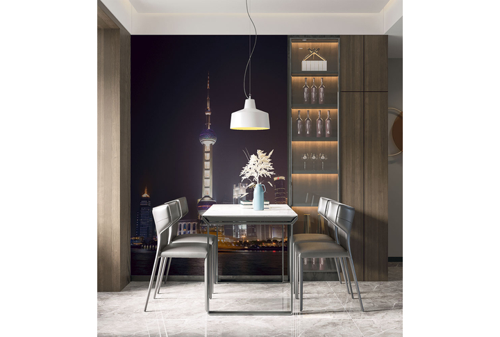 Фотообои «Ночной мегаполис Шанхай» в интерьере