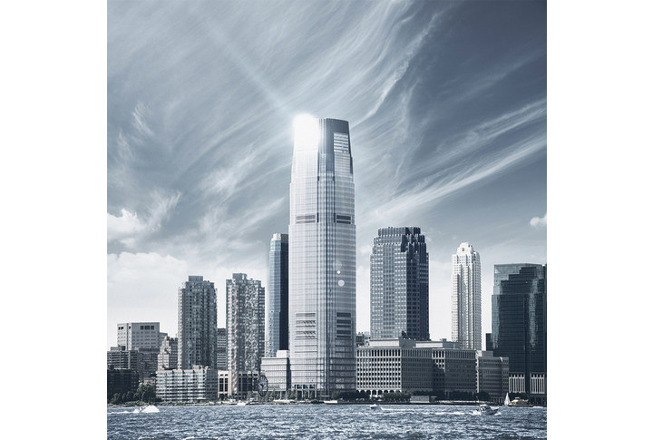 Фотообои «Нью-Йорк - город будущего в черно-белом»