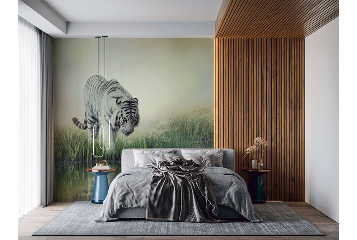 Фотообои «Тигр у воды» в интерьере