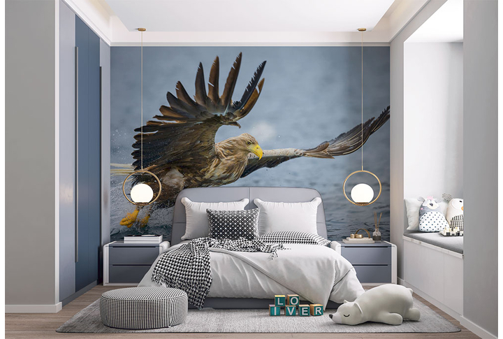 Фотообои «Орел над морем» в интерьере
