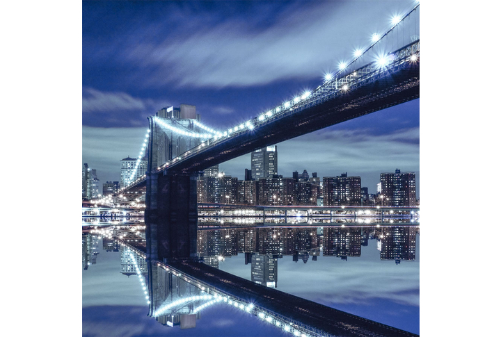 Фотообои «Ночной город, Бруклинский мост в Нью-Йорке»
