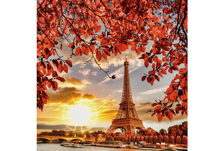 Фотообои «Эйфелева башня на закате, Париж осенью»