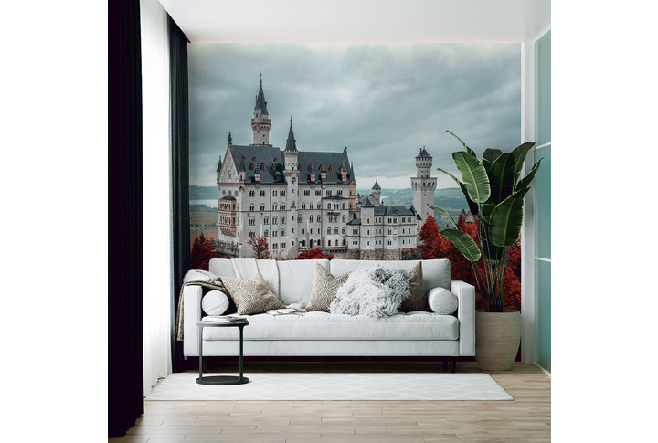 Фотообои «Панорамный вид на старый замок на холме» в интерьере