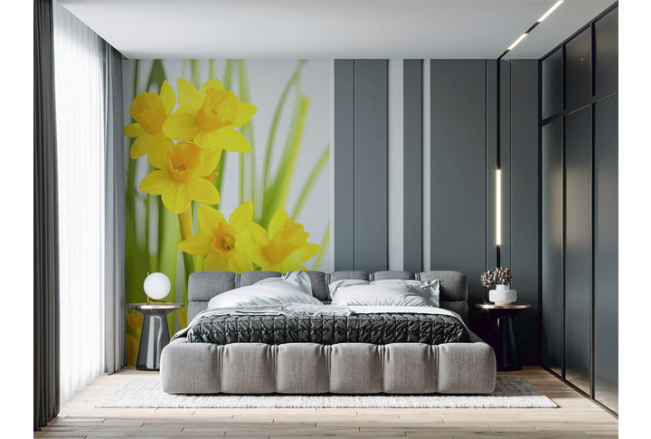 Фотообои «Нарциссы и зелень» в интерьере