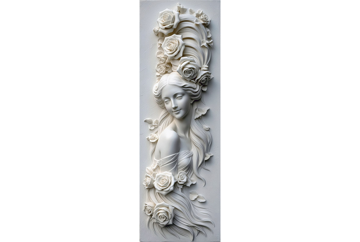 Фотообои «Барельеф дева и розы»