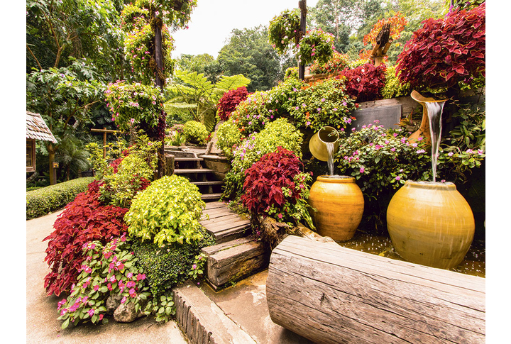 Фотообои «Красивый сад ранней осенью»