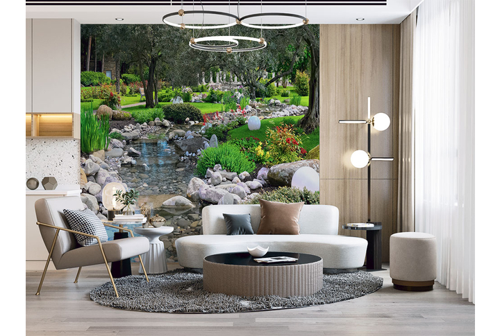 Фотообои «Цветущий сад» в интерьере