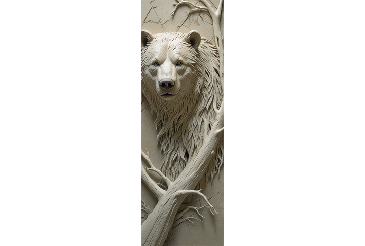 Фотообои «Медведь 3D под лепнину»