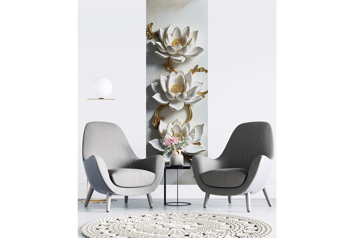 Фотообои «Лотосы в китайском стиле» в интерьере