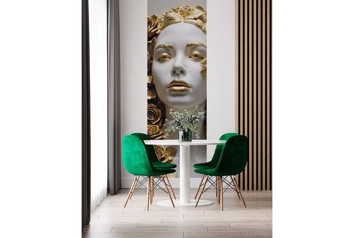 Фотообои «Скульптура девушки в золоте» в интерьере