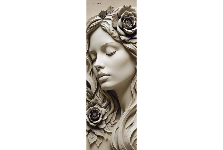 Фотообои «Барельеф девушка с розами»