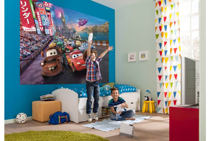 Фотообои «Cars Race» (Гонки Тачек) в интерьере