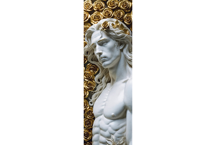 Фотообои «Мужчина и золотые розы под барельеф»