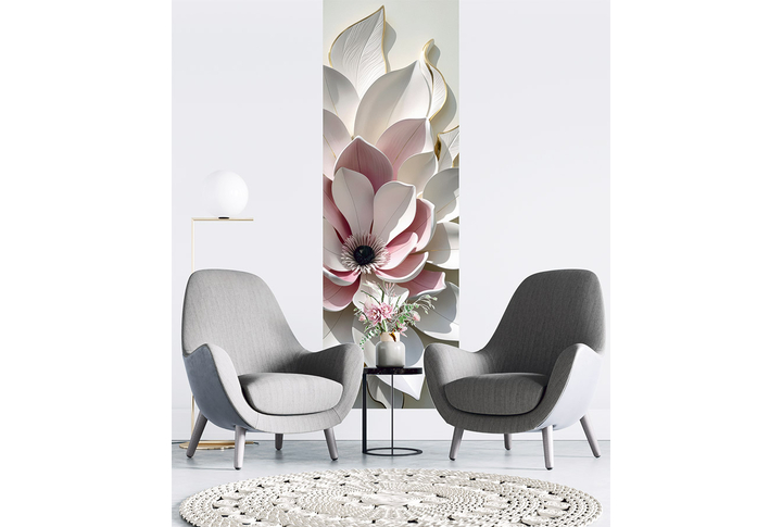Фотообои «Магнолия 3D барельеф» в интерьере