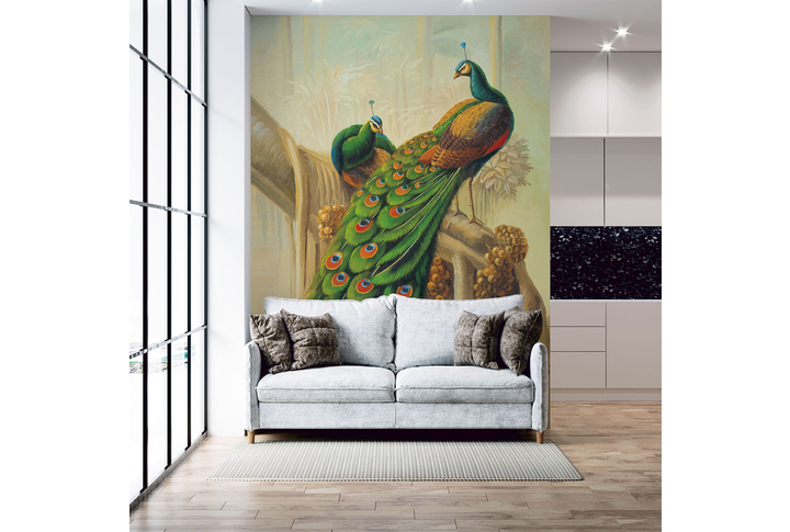 Фотообои «Павлины на дереве» в интерьере