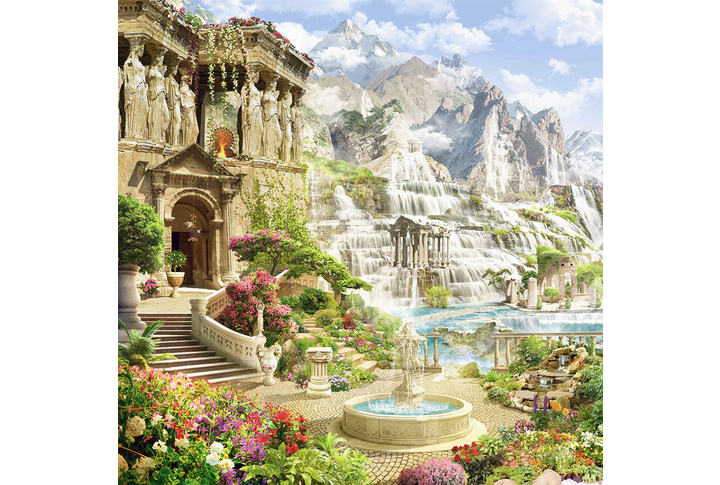 Фотообои «Старый город с храмом и древней архитектурой»