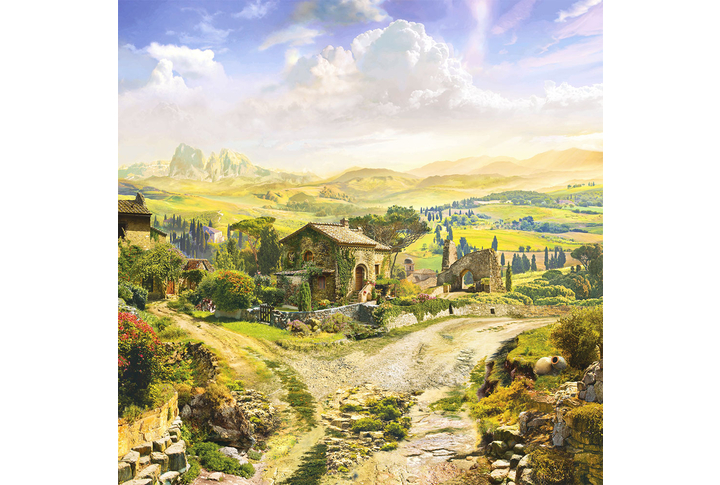 Фотообои «Летний день в деревне, природа в солнечный полдень»