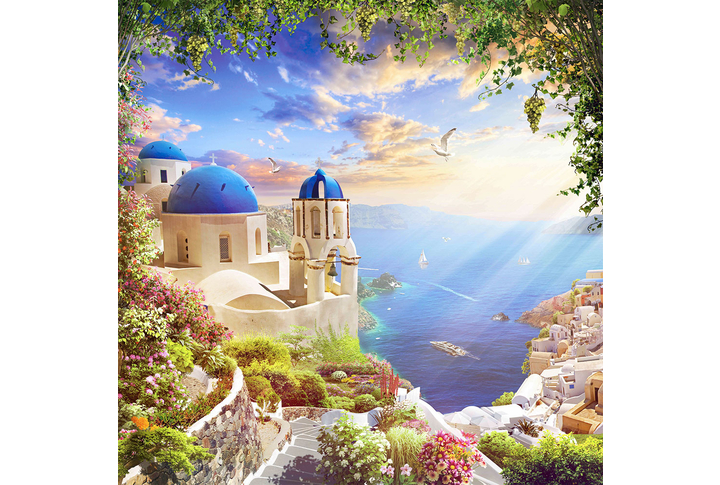 Фотообои «Санторини, старый город Греции»