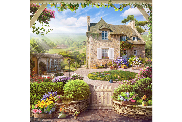 Фотообои «Деревенский стиль цветущего сада»