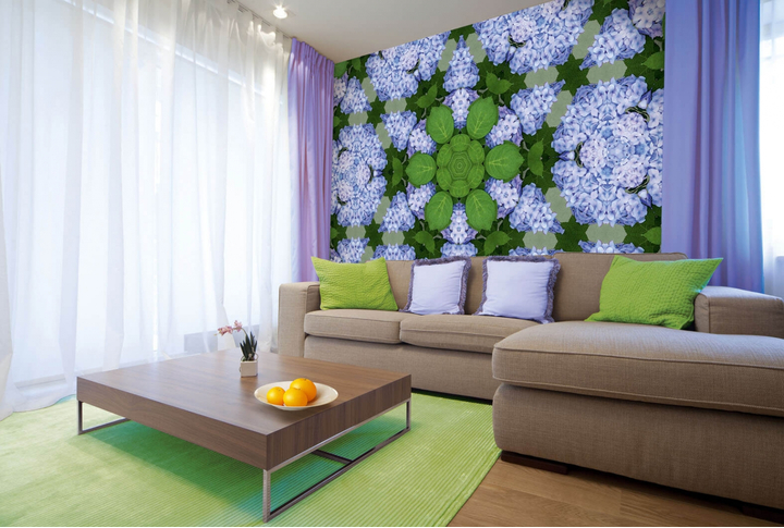 Фотообои «Цветочный калейдоскоп» в интерьере