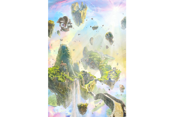 Фотообои «Фантастический пейзаж с летающими горами»