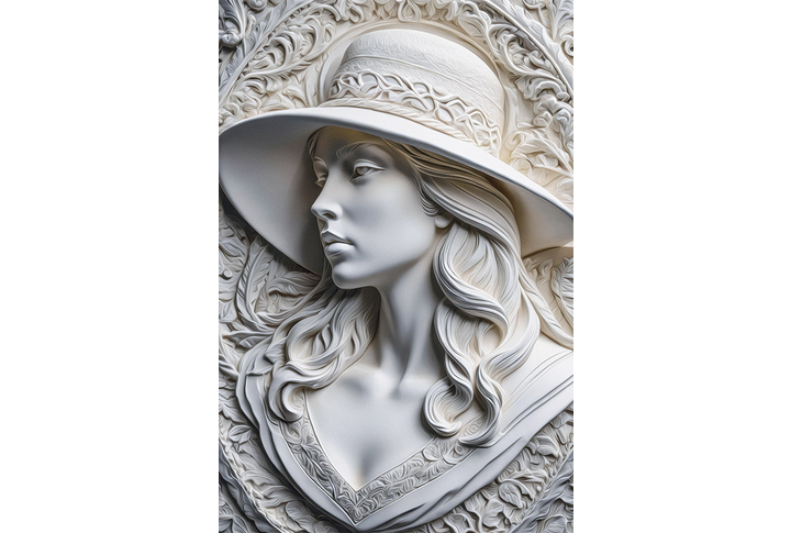 Фотообои «Женщина в шляпе 3D»