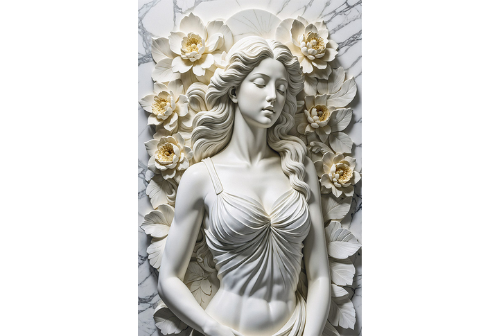Фотообои «Девушка 3Д на мраморе»