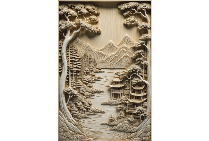 Фотообои «Резной барельеф в китайском стиле»