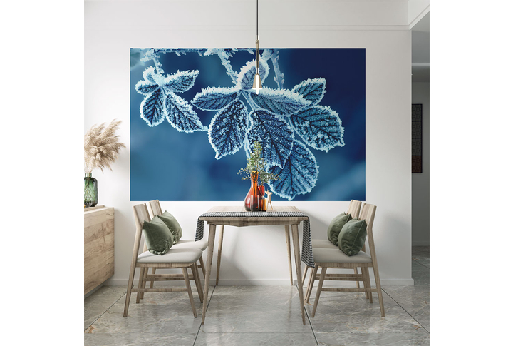 Фотообои «Листья зимой» в интерьере