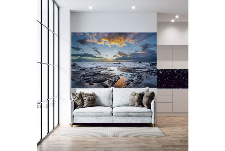Фотообои «Морской пейзаж на закате» в интерьере